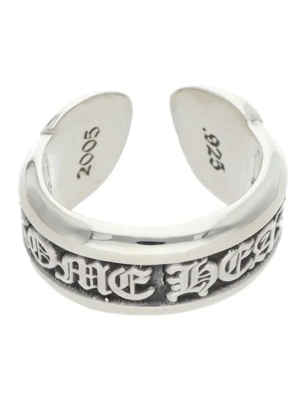 Chrome Hearts SM Scroll Label Small Silver Ring